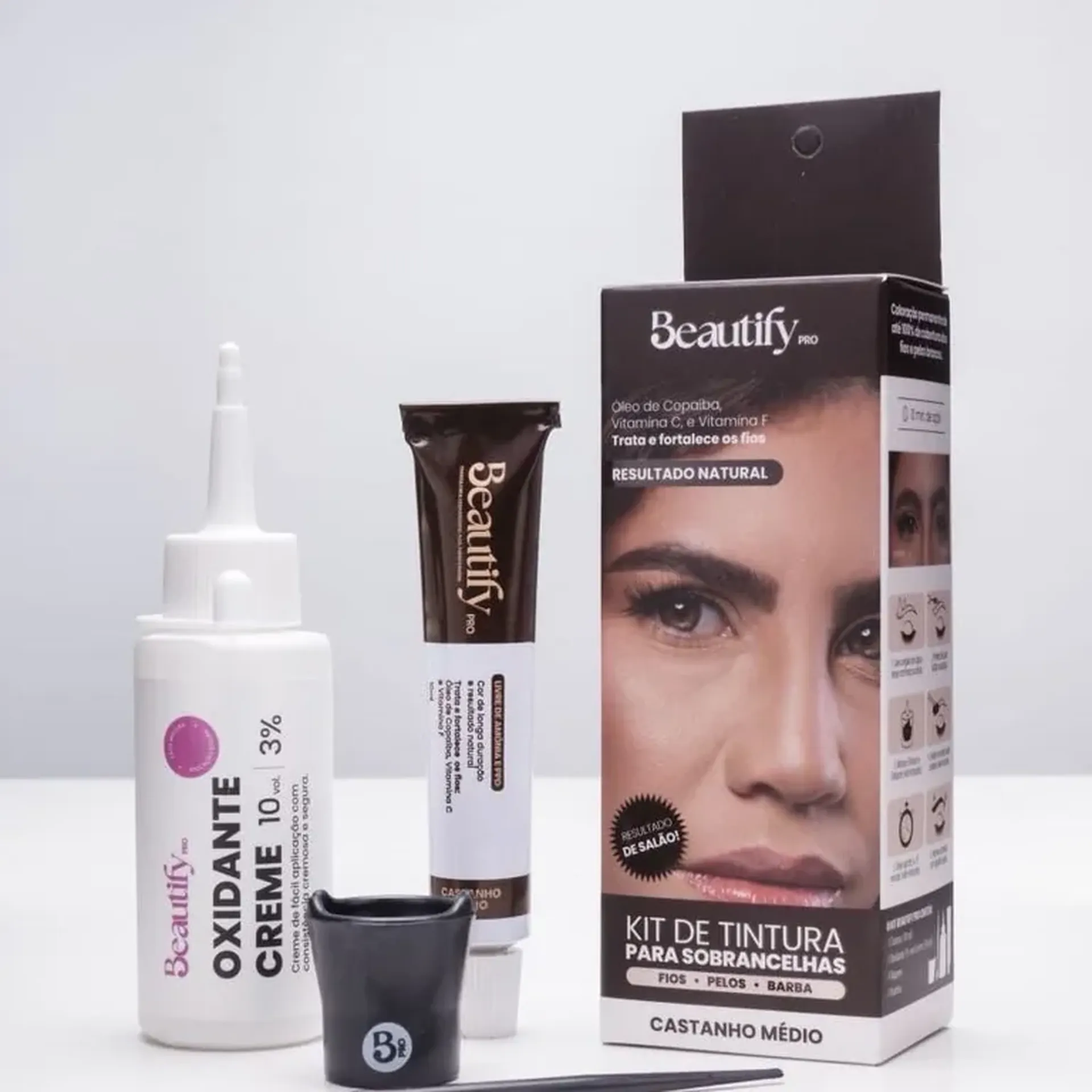 Foto de Kit de Tintura Beautify - Castanho Médio [Cód:0403]